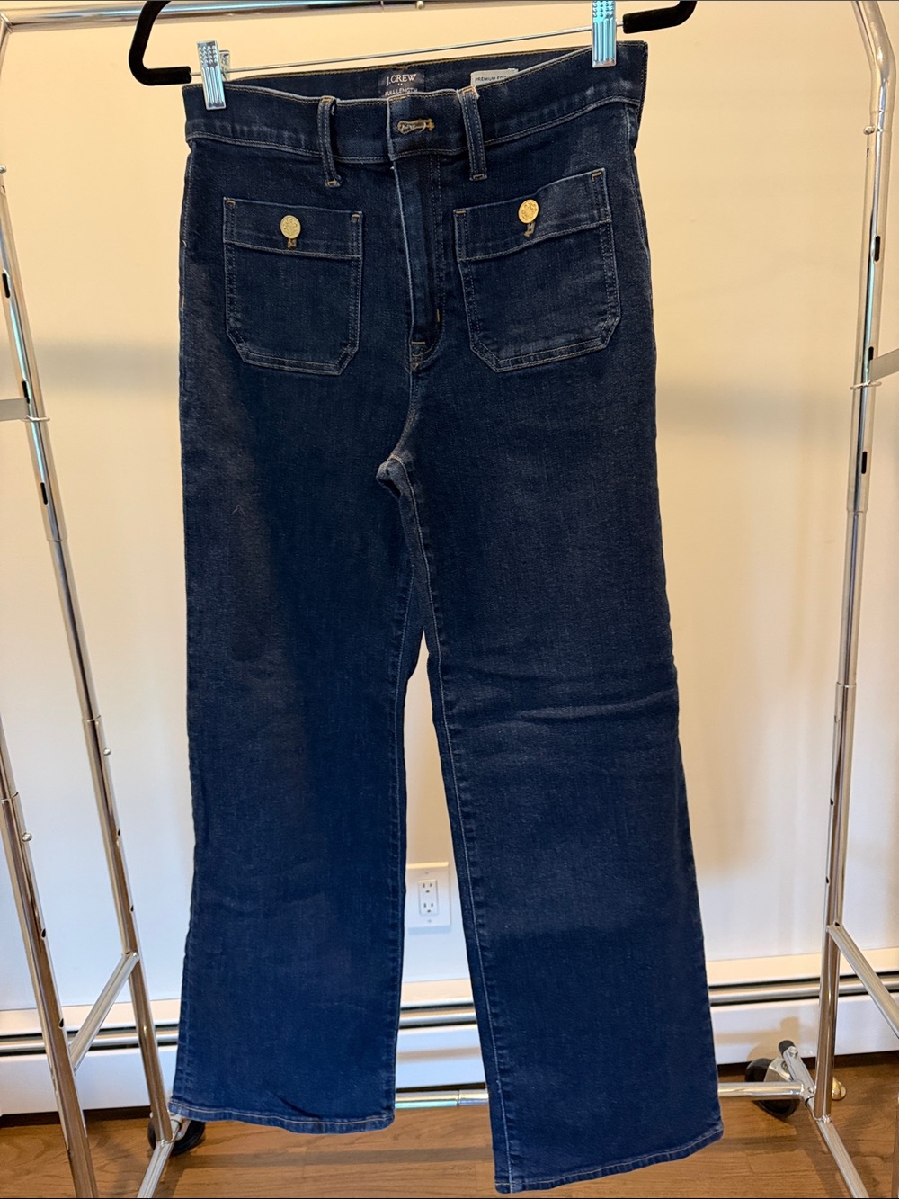 J. Crew Dark Indigo Women's Bootcut Jeans with Front Patch Pockets